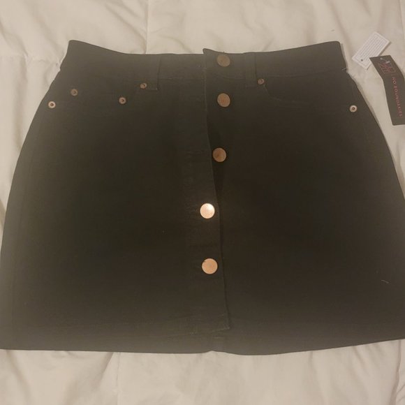 Black Denim Skirt - Picture 1 of 3